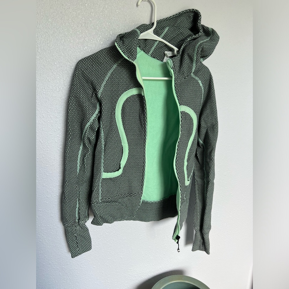 Mint green and black lululemon hoodie